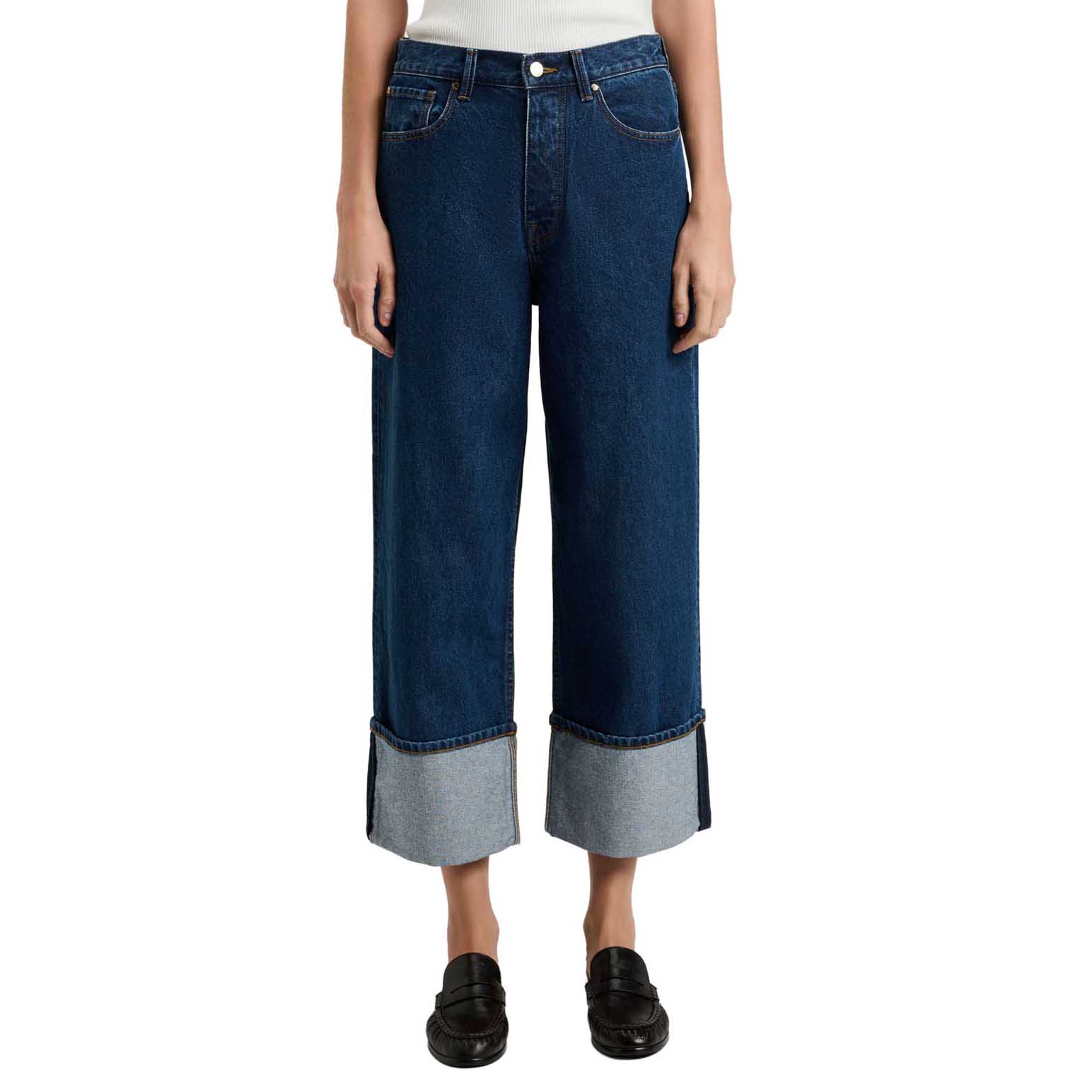 Veronika Maine Mid Wash Straight Leg Cuffed Jean